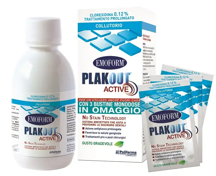 EMOFORM PLAKOUT ACTIVE 0,12% 200 ML + 3 BUSTE