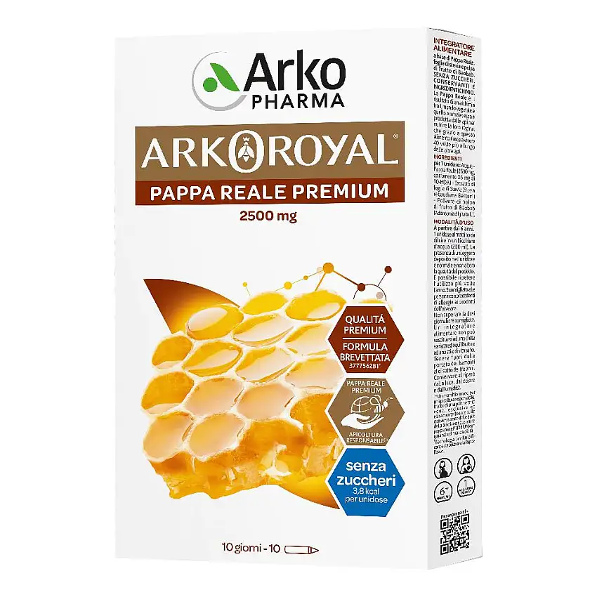 ARKOROYAL PAPPA REALE 2500 MG SENZA ZUCCHERO 10 FIALE