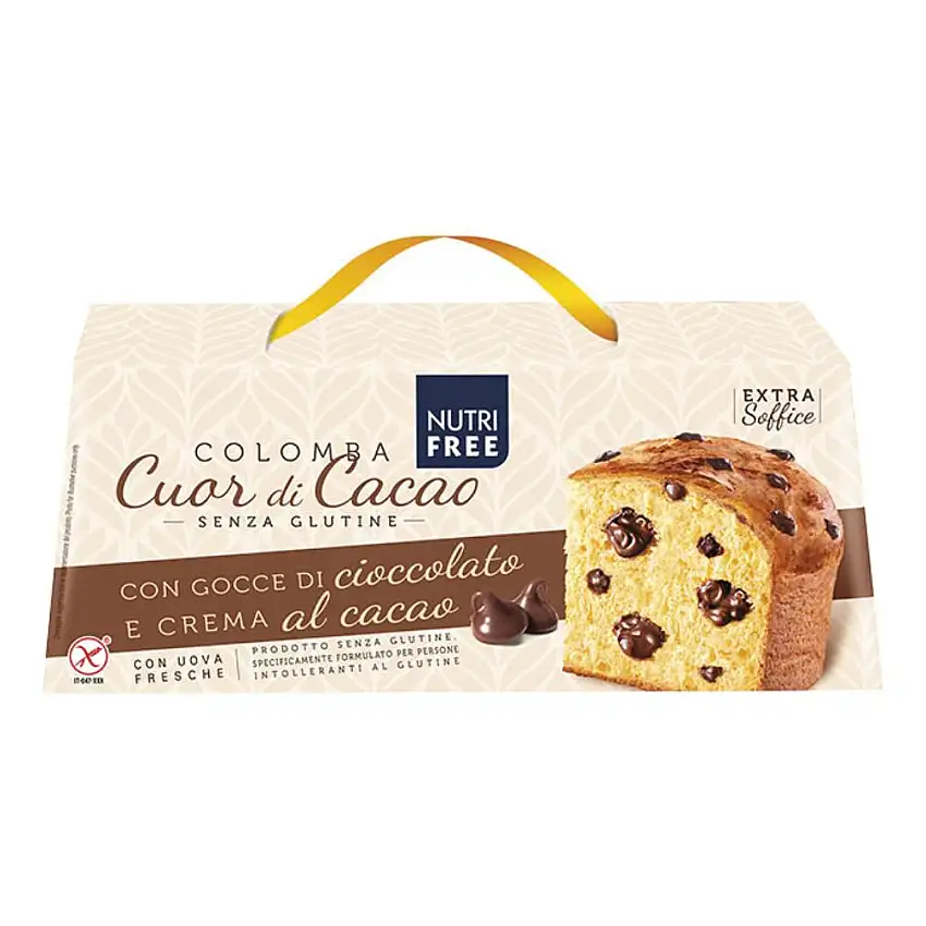 NUTRIFREE COLOMBA CUOR CACAO CON GOCCE DI CIOCCOLATO E CREMA AL CACAO 400 G