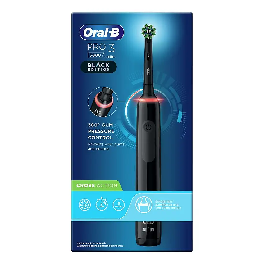 ORALB PRO3 BLACK CROSSACTION SPAZZOLINO ELETTRICO