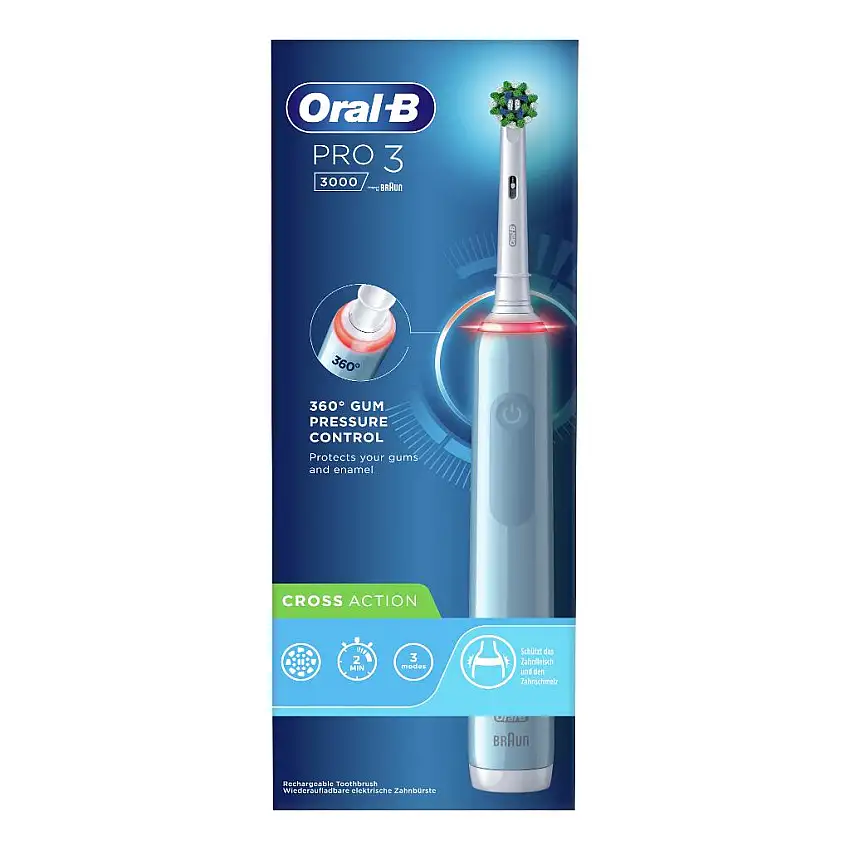 ORALB PRO3 BLUE CROSSACTION SPAZZOLINO ELETTRICO