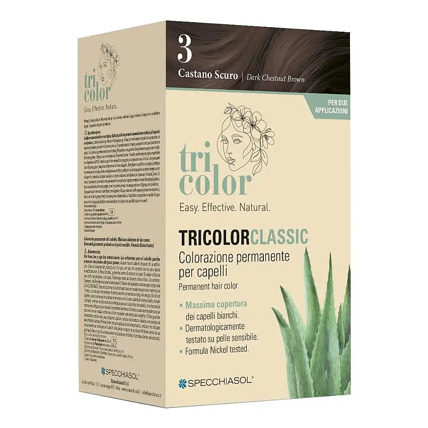 TRICOLOR CLASSIC 3 CASTANO SCURO 2 TUBI 50 ML + 2 SHAKER 50 ML + 4 BUSTINE 8 ML