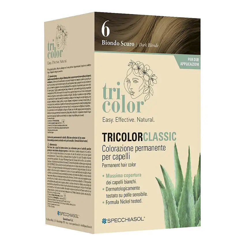 TRICOLOR CLASSIC 6 BIONDO SCURO 2 TUBI 50 ML + 2 SHAKER 50 ML + 4 BUSTINE 8 ML