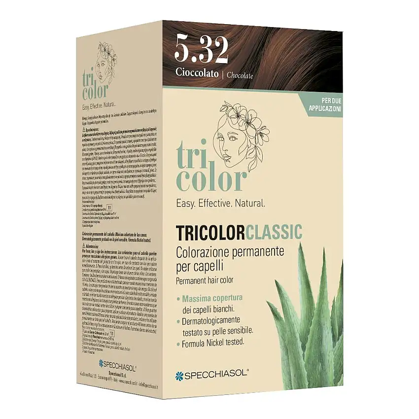 TRICOLOR CLASSIC 5,32 CIOCCOLATO 2 TUBI 50 ML + 2 SHAKER 50 ML + 4 BUSTINE 8 ML