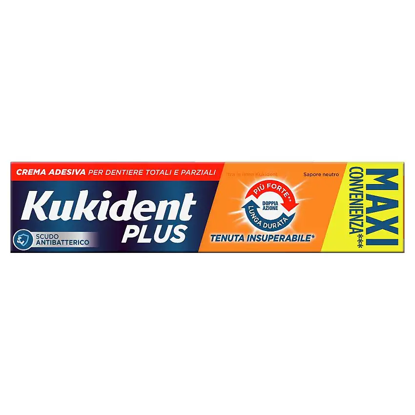 KUKIDENT PLUS DOPPIA AZIONE TENUTA INSUPERABILE CREMA ADESIVA DENTIERE 65 G
