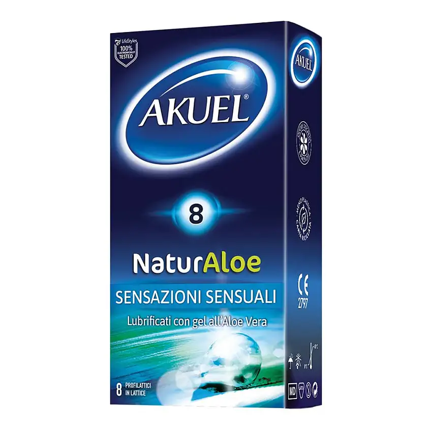 PROFILATTICO NATURALOE LUBRIFICATO CON ALOE VERA 8 PEZZI