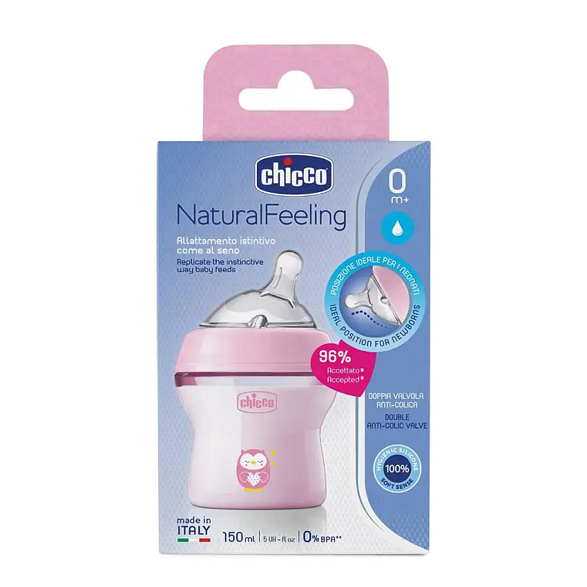 CHICCO BIBERON NAT FEEL PP 0M+ 150 ML BIMBA
