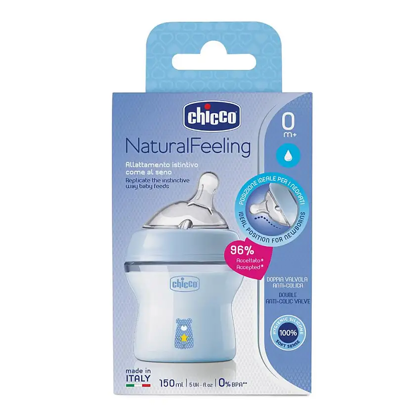 CHICCO BIBERON NAT FEEL PP 0M+ 150 ML BIMBO
