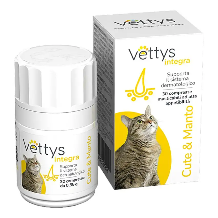 VETTYS INTEGRA CUTE&MANTO GATTO 30 COMPRESSE MASTICABILI