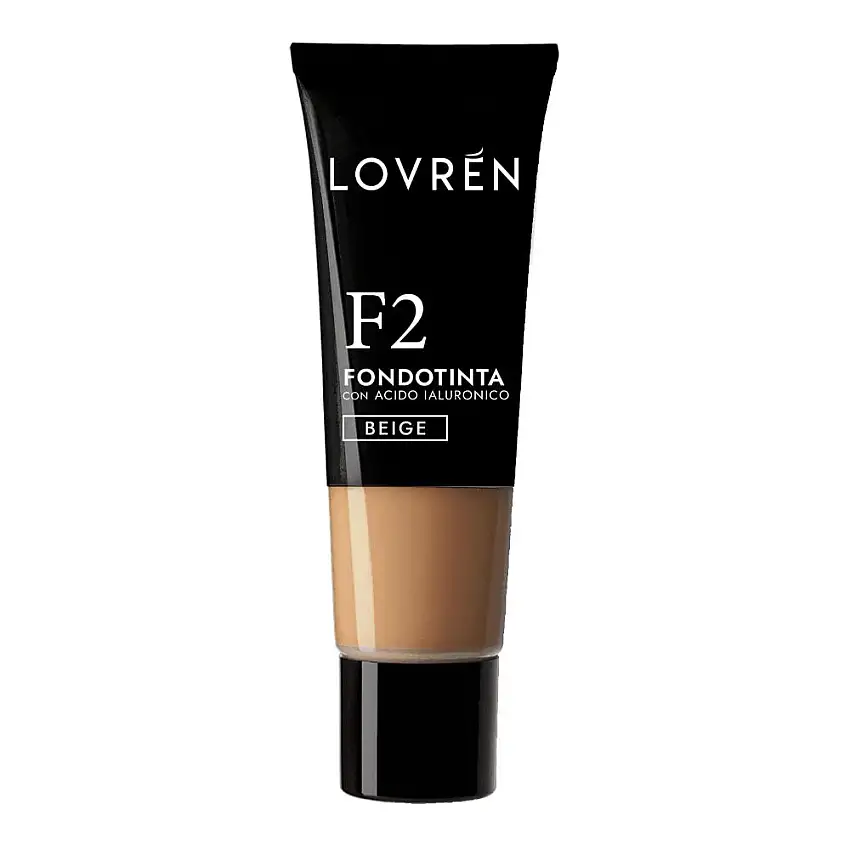 Lovrén Make Up - F2 Fondotinta con Acido Ialuronico Beige, 25ml