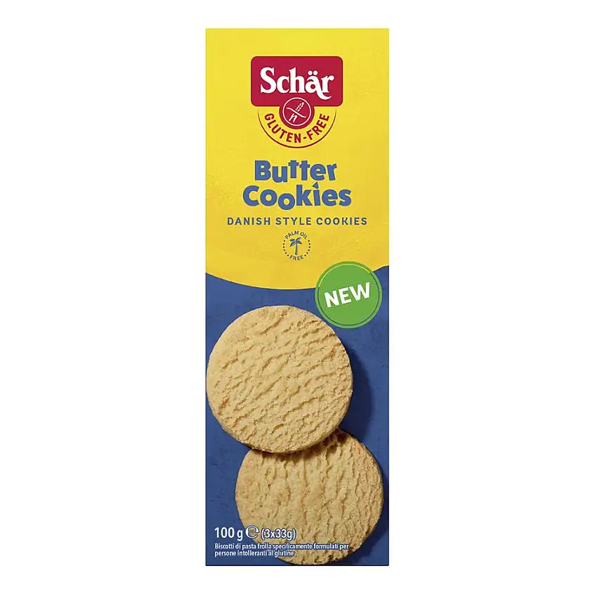 SCHAR BUTTER COOKIES BISCOTTI DI PASTAFROLLA 3 PORZIONI DA 33 G