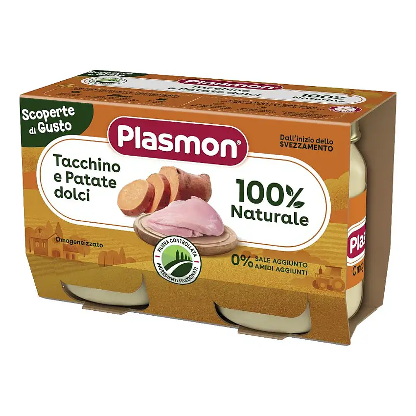 PLASMON OMOGENEIZZATI TACCHINO PATATE DOLCI 2 PEZZI DA 120 G