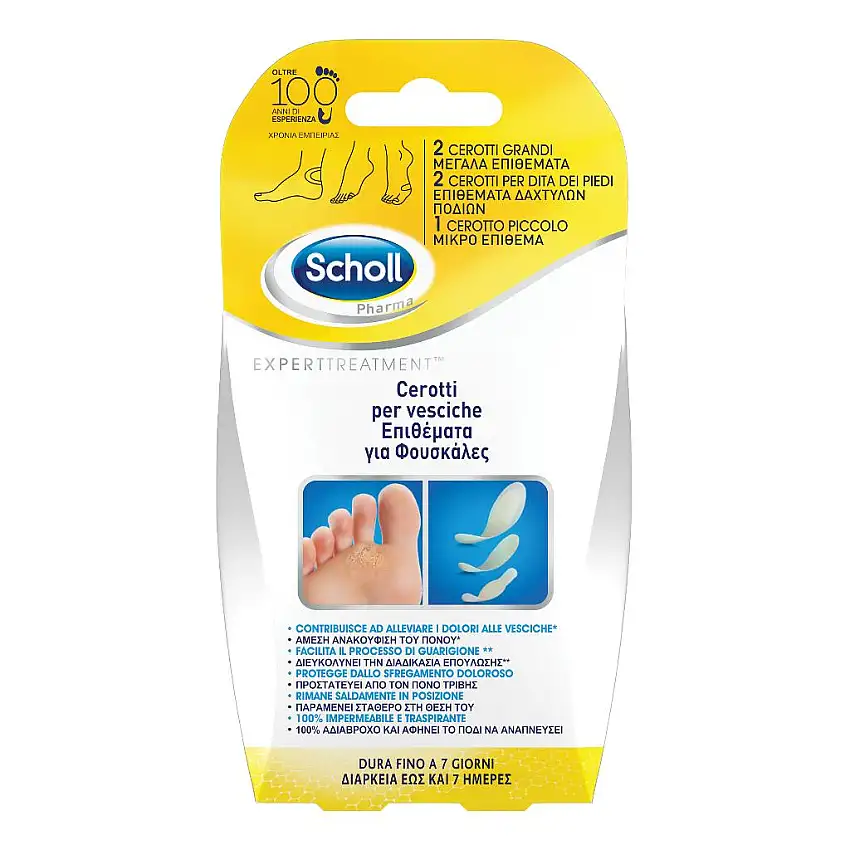 CEROTTO SCHOLL VESCICHE MISURE MISTE 2 GRANDI + 2 DITA PIEDI + 2 PICCOLO 6 PEZZI
