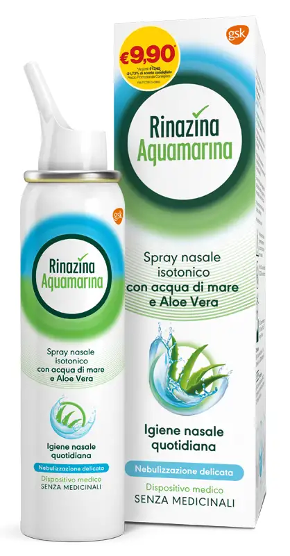 SOLUZIONE ISOTONICA RINAZINA AQUAMARINA ALOE DELICATA PROMO 100 ML