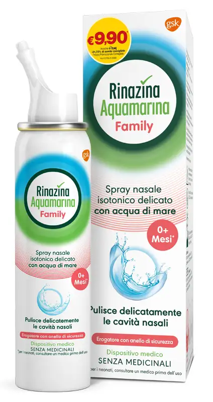 SPRAY NASALE ISOTONICO RINAZINA AQUAMARINA FAMILY PROMO 100 ML