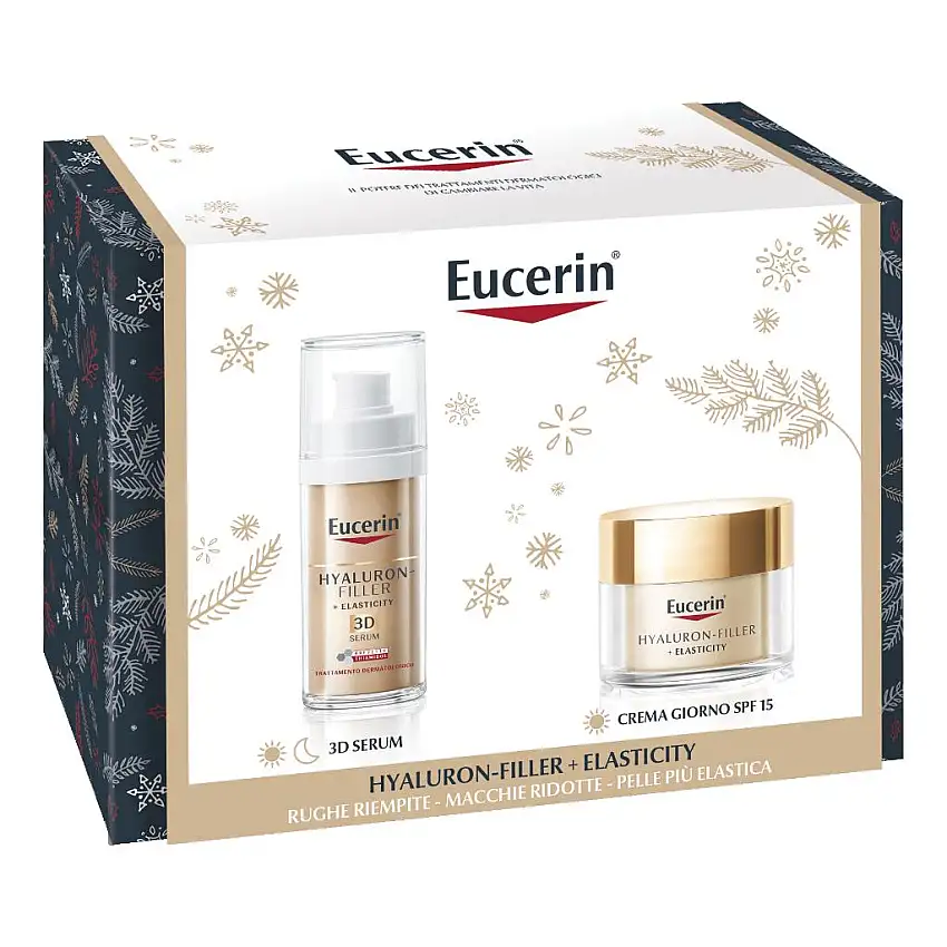 EUCERIN HYALURON FILLER ELASTICITY XMAS PACK 2022 CREMA GIORNO SPF 15 50 ML + 3D SIERO 30 ML