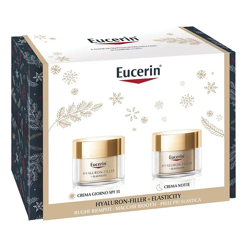 EUCERIN HYALURON FILLER ELASTICITY XMAS PACK 2022 CREMA GIORNO SPF 15 50 ML + CREMA NOTTE 50 ML