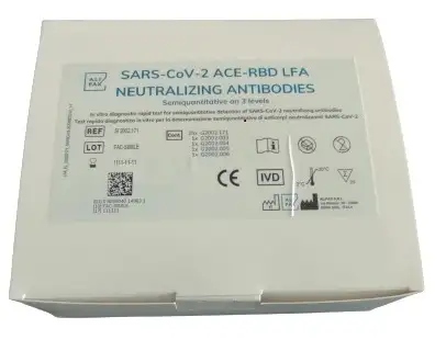TEST RAPIDO COVID-19 ALIFAX ACE-RBD LFA DETERMINAZIONE SEMIQUANTITATIVA ANTICORPI NEUTRALIZZANTI SARS-COV-2 IN CAMPIONI BIOLOGICI UMANI 25 PEZZI USO PROFESSIONALE