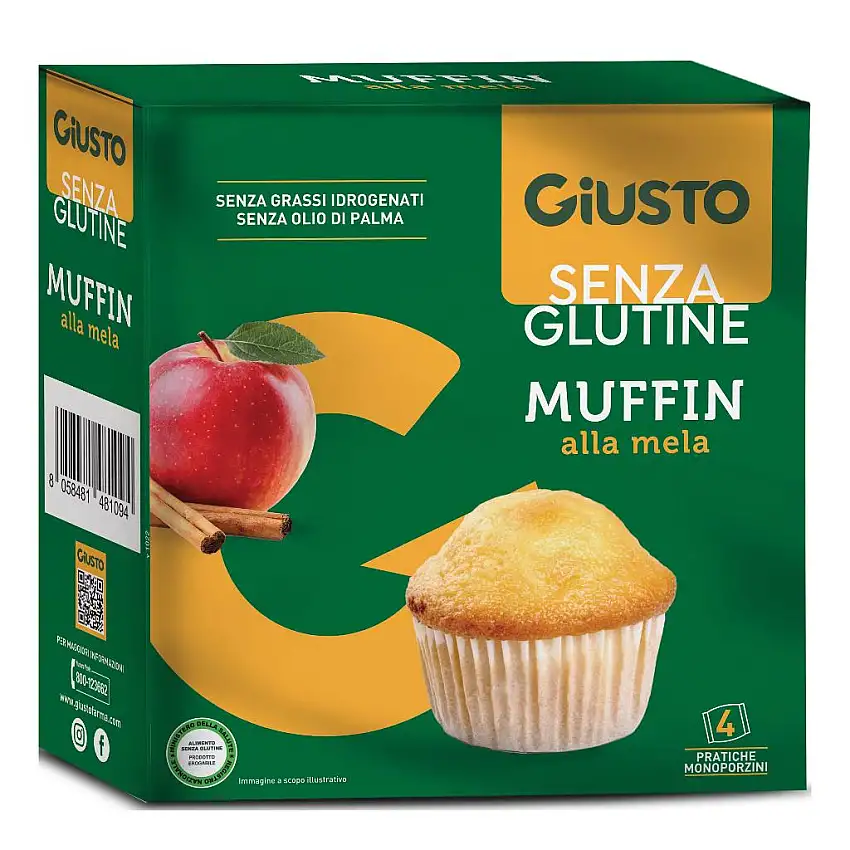 GIUSTO SENZA GLUTINE MUFFIN ALLA MELA 4 PEZZI DA 50 G