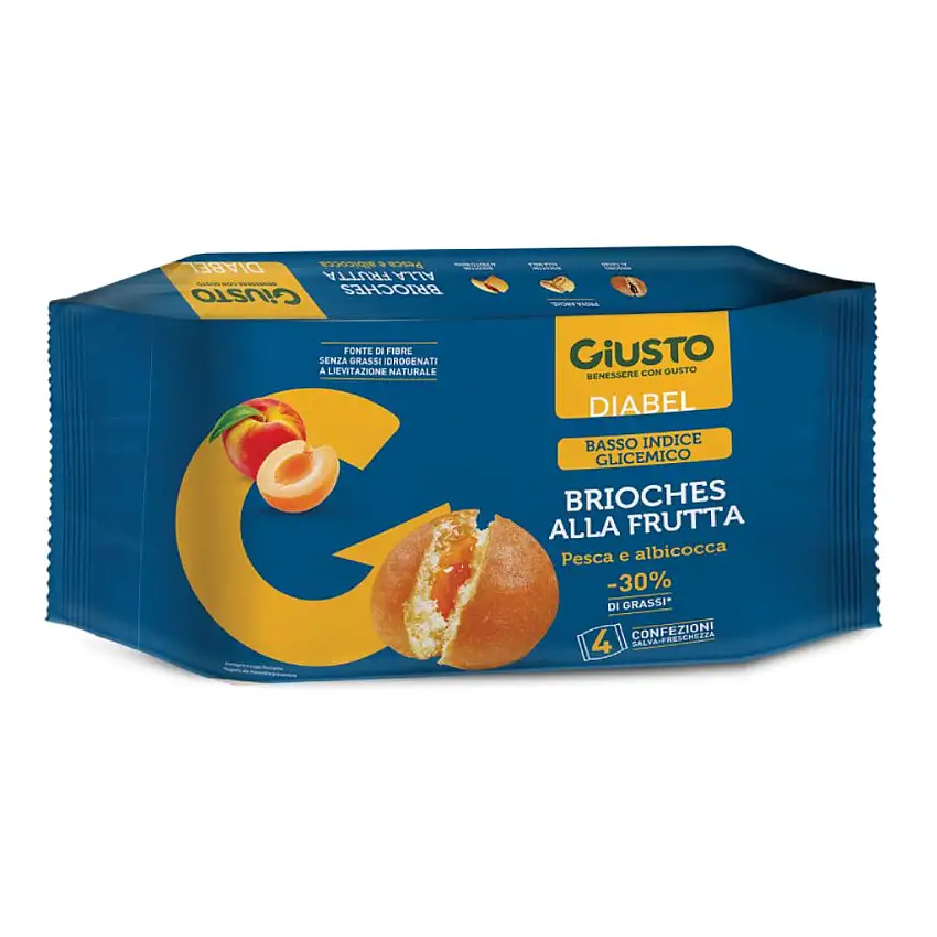 GIUSTO DIABEL BRIOCHE FRUTTA 4 PEZZI DA 45 G