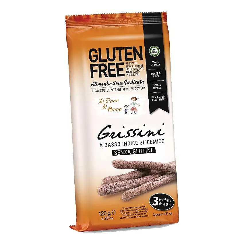IL PANE DI ANNA GRISSINI A BASSO INDICE GLICEMICO 3 PACCHETTI DA 40 G