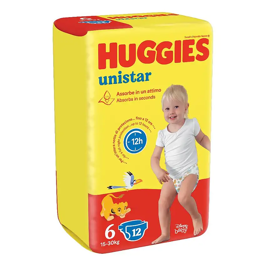 HUGGIES UNISTAR BASE 6 PANNOLINO 6 CONFEZIONI DA 12 PEZZI