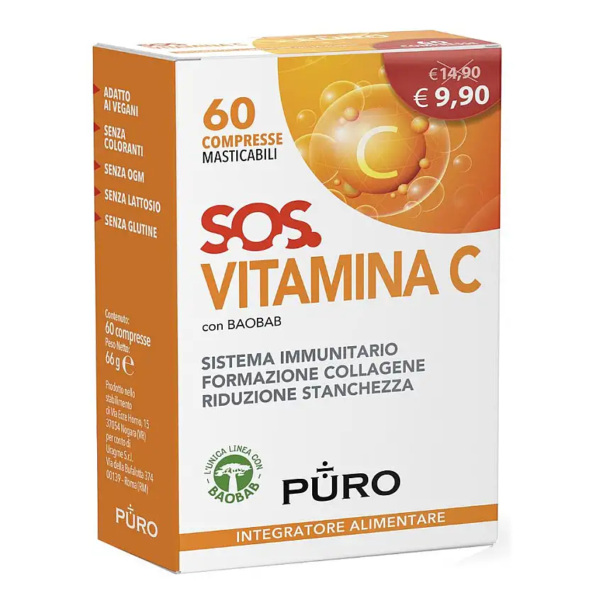 PURO SOS VITAMINA C 60 COMPRESSE MASTICABILI