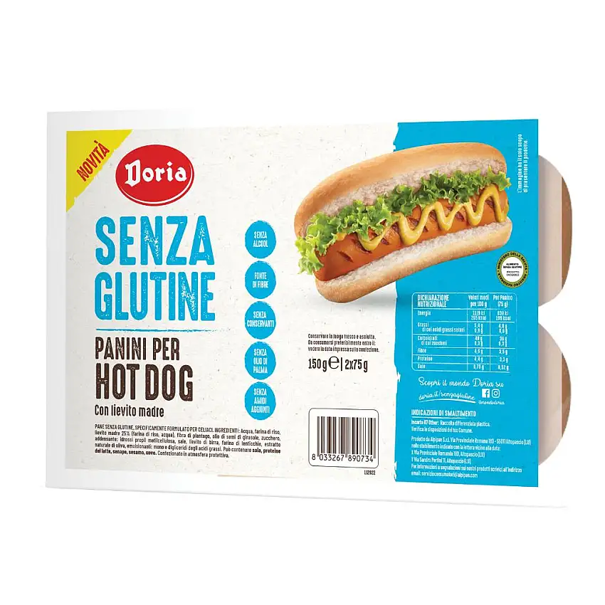 DORIA PANINI PER HOT DOG HB 2 PEZZI DA 75 G