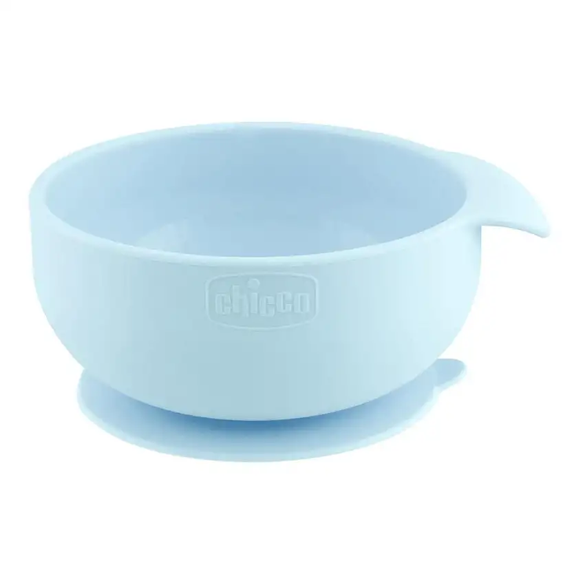 CHICCO SET PAPPA SILICONE 6M+ AZZURRO