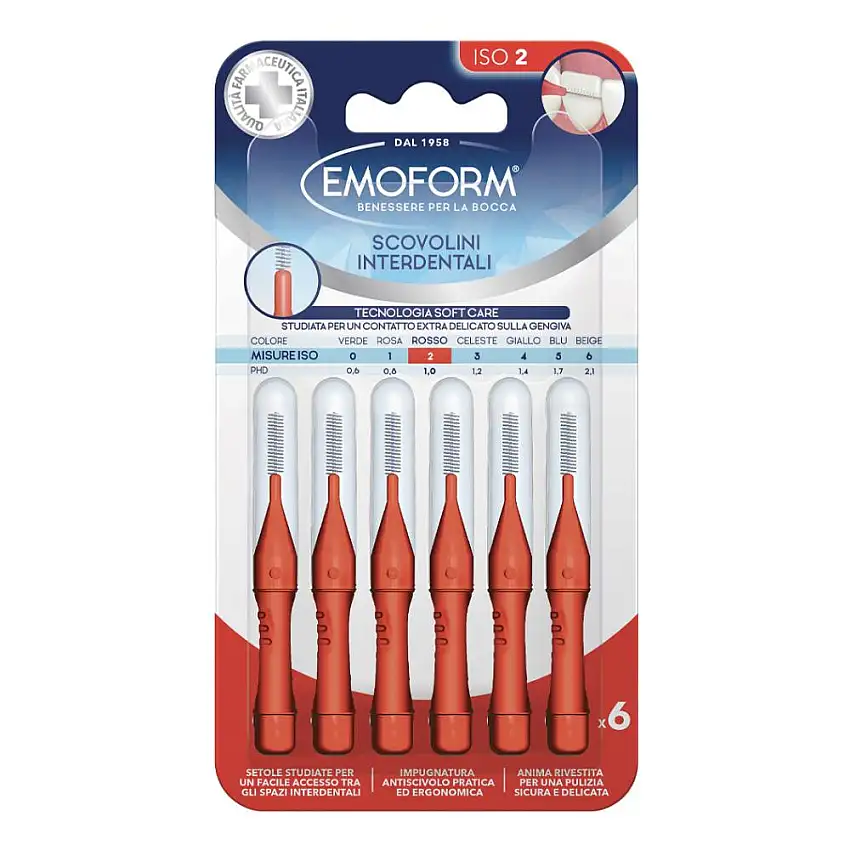 EMOFORM SCOVOLINO ISO 2 ROSSO 6 PEZZI