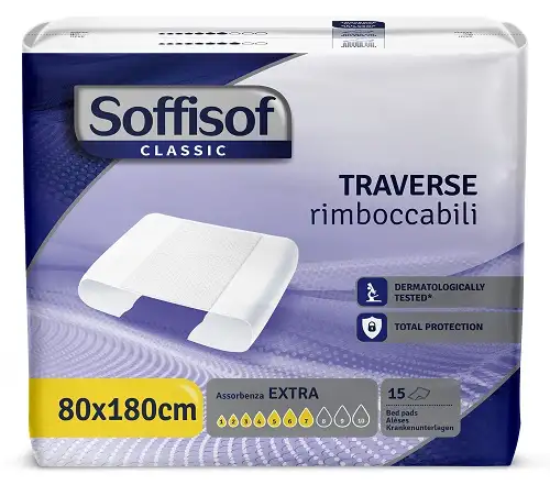 TRAVERSA PER INCONTINENZA SOFFISOF CLASSIC ULTRA 80X180 CM 15 PEZZI